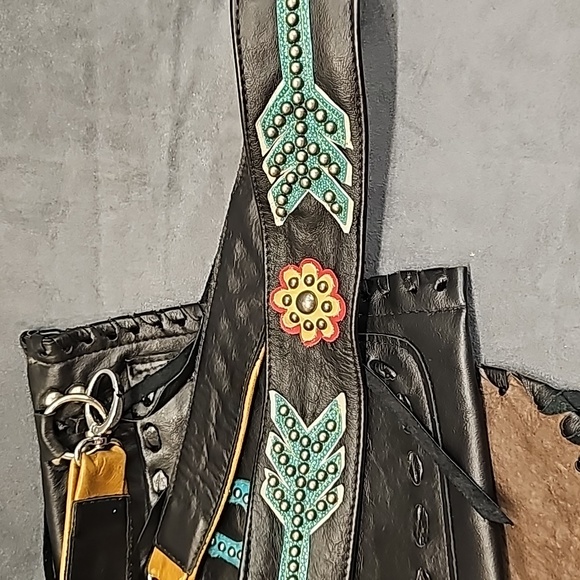 Western Purse Leather Shellie's Handbag IPAD Horse Cowboy Fringe - Picture 10 of 15